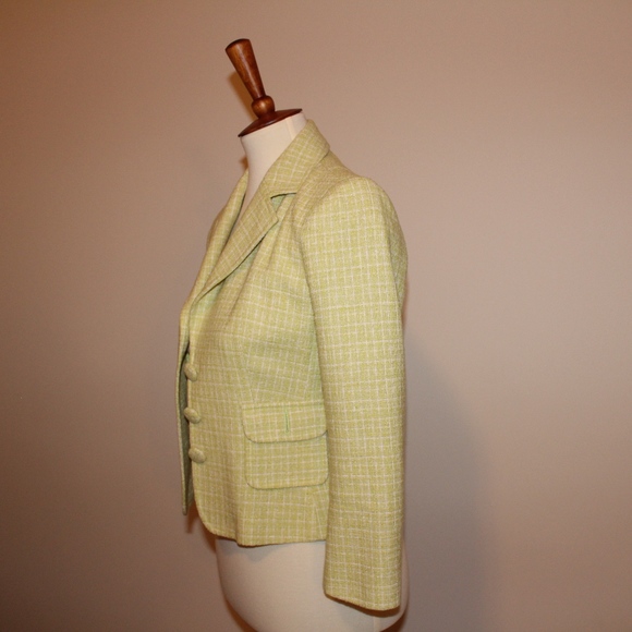 Laundry by Shelli Segal Jacket/Blazer Yellow-Green Sz 2 - Picture 2 of 8